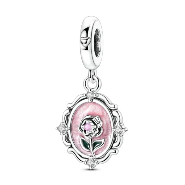 Charm Médaillon Rose Éternelle