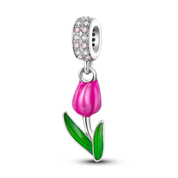 Charm Tulipe de Printemps en Argent 925