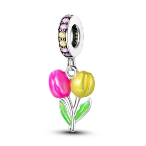 Charm Duo de Tulipes Rose & Jaune